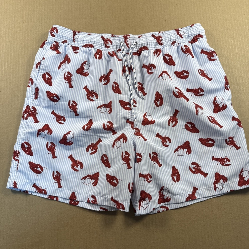 Brooks Brothers Mens Large Lobster Swim Trunks Lined Beach Preppy Coastal